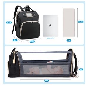 Diaper Bag Backpack, Multifunctional Baby Changing Bag